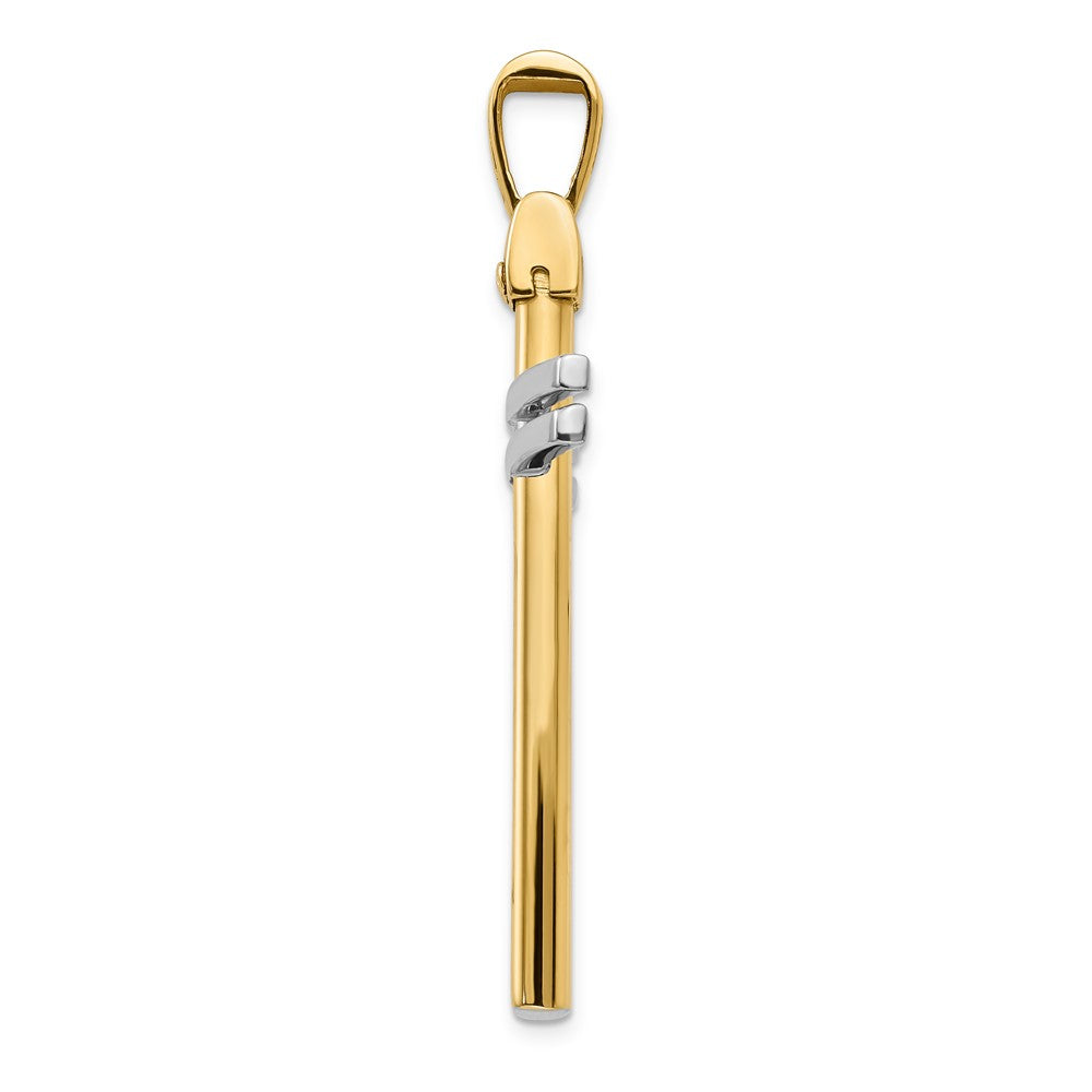 14K Gelbgold Poliert Kreuz Anhänger