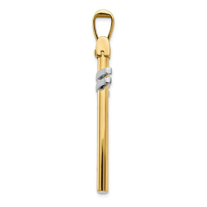 14K Gelbgold Poliert Kreuz Anhänger