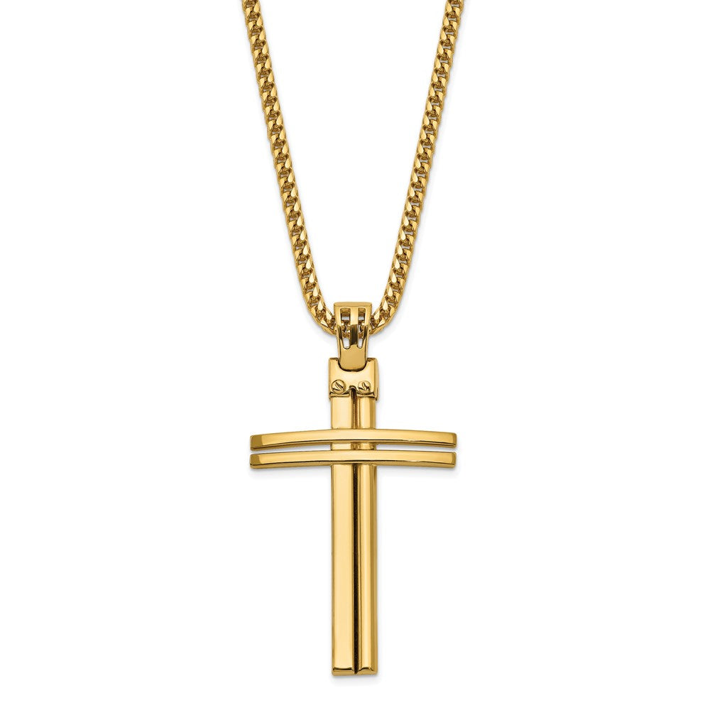 14K Gelbgold Poliert Kreuz Anhänger