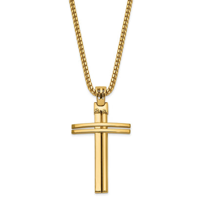 14K Gelbgold Poliert Kreuz Anhänger