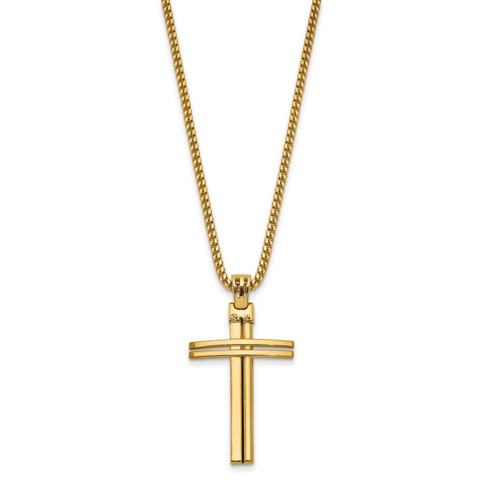 14K Gelbgold Poliert Kreuz Anhänger