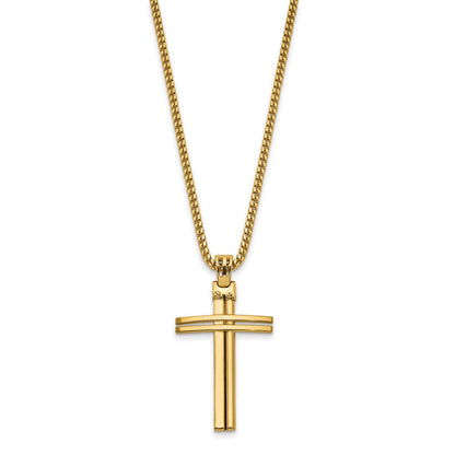 14K Gelbgold Poliert Kreuz Anhänger