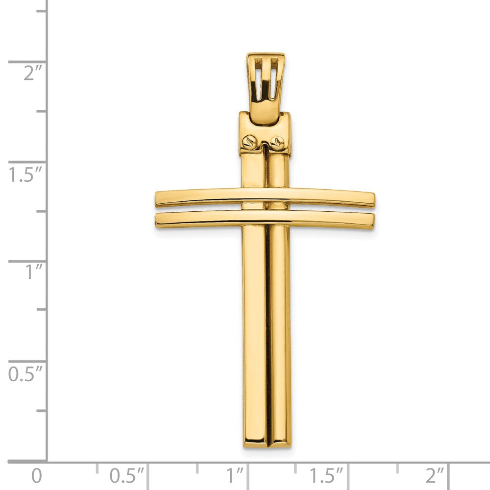 14K Gelbgold Poliert Kreuz Anhänger