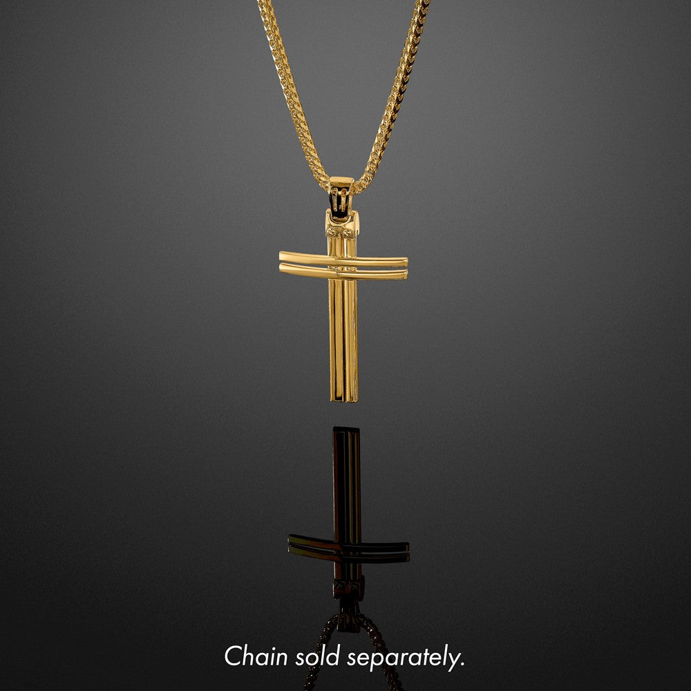 14K Gelbgold Poliert Kreuz Anhänger