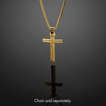 14K Gelbgold Poliert Kreuz Anhänger