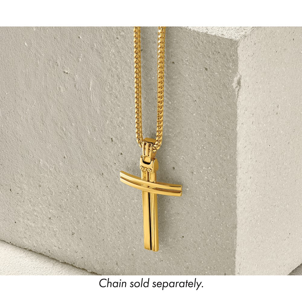 14K Gelbgold Poliert Kreuz Anhänger