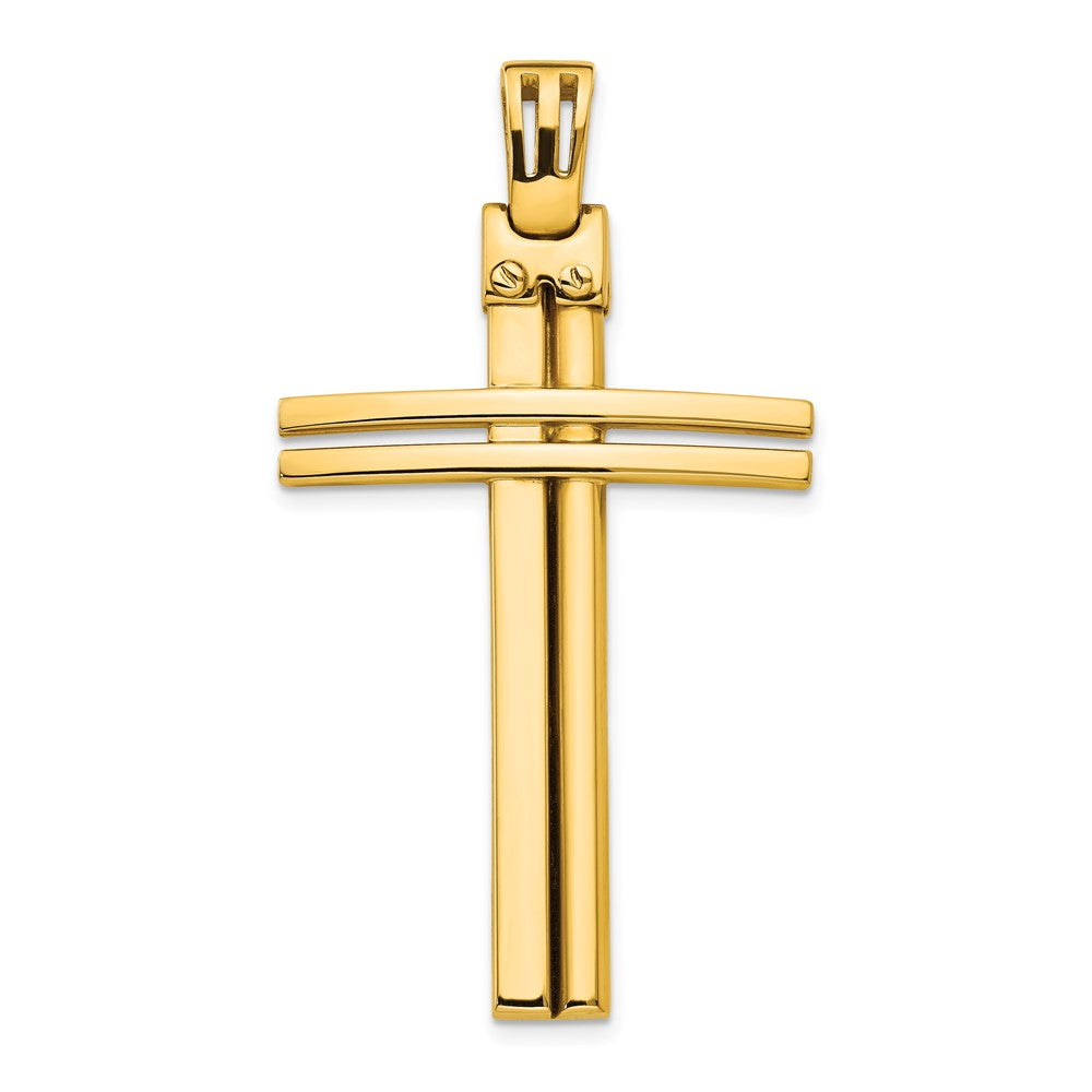 14K Gelbgold Poliert Kreuz Anhänger