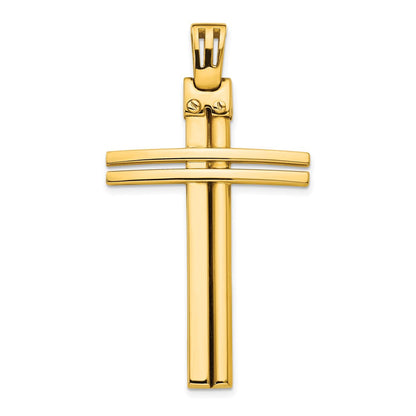 14K Gelbgold Poliert Kreuz Anhänger
