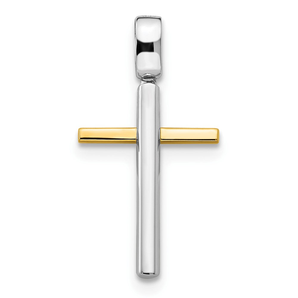 14K Bicolor Poliert Kreuz Anhänger