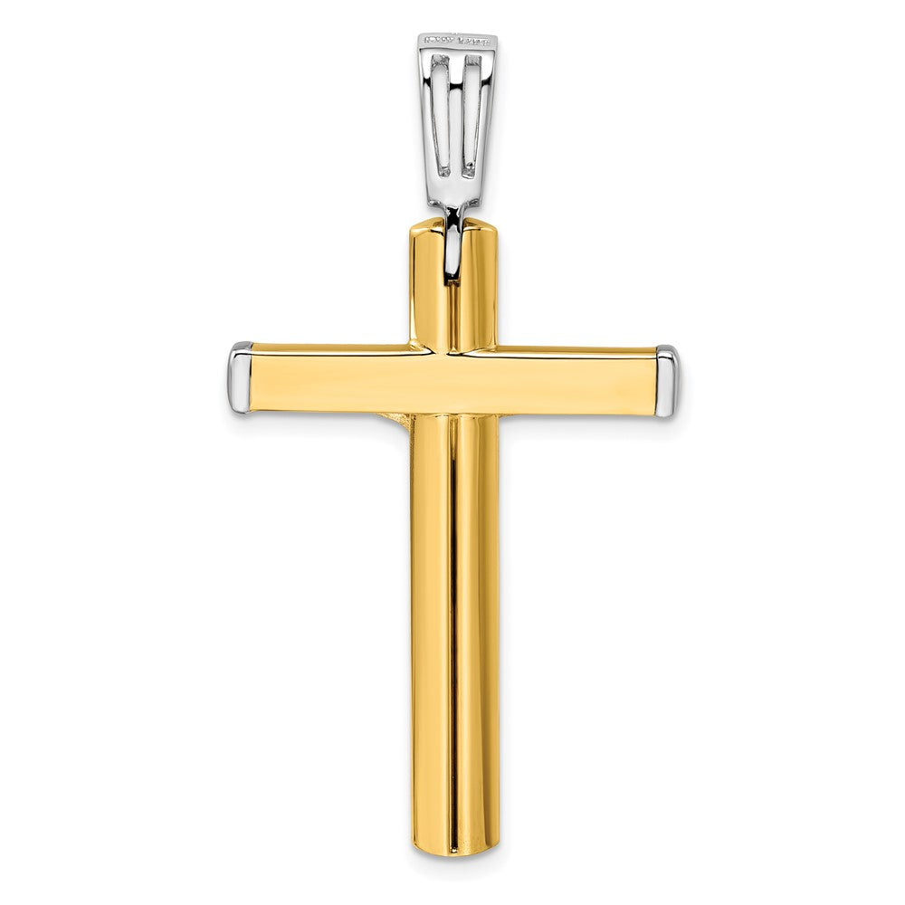 14K Bicolor Poliert Kruzifix Kreuz Anhänger