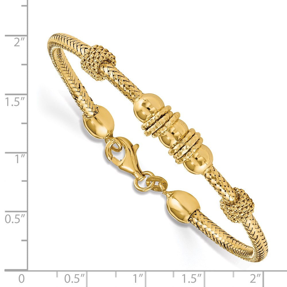 7.5 Zoll 14K Poliert und Strukturiert Armband