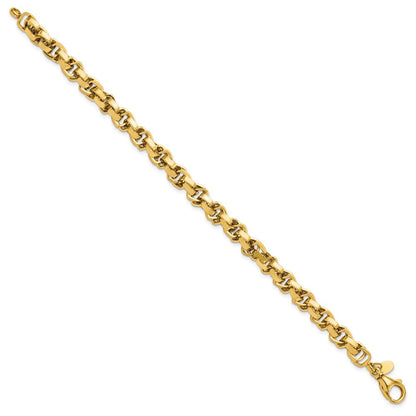 14K Gelbgold Poliert Glieder Gliederarmband