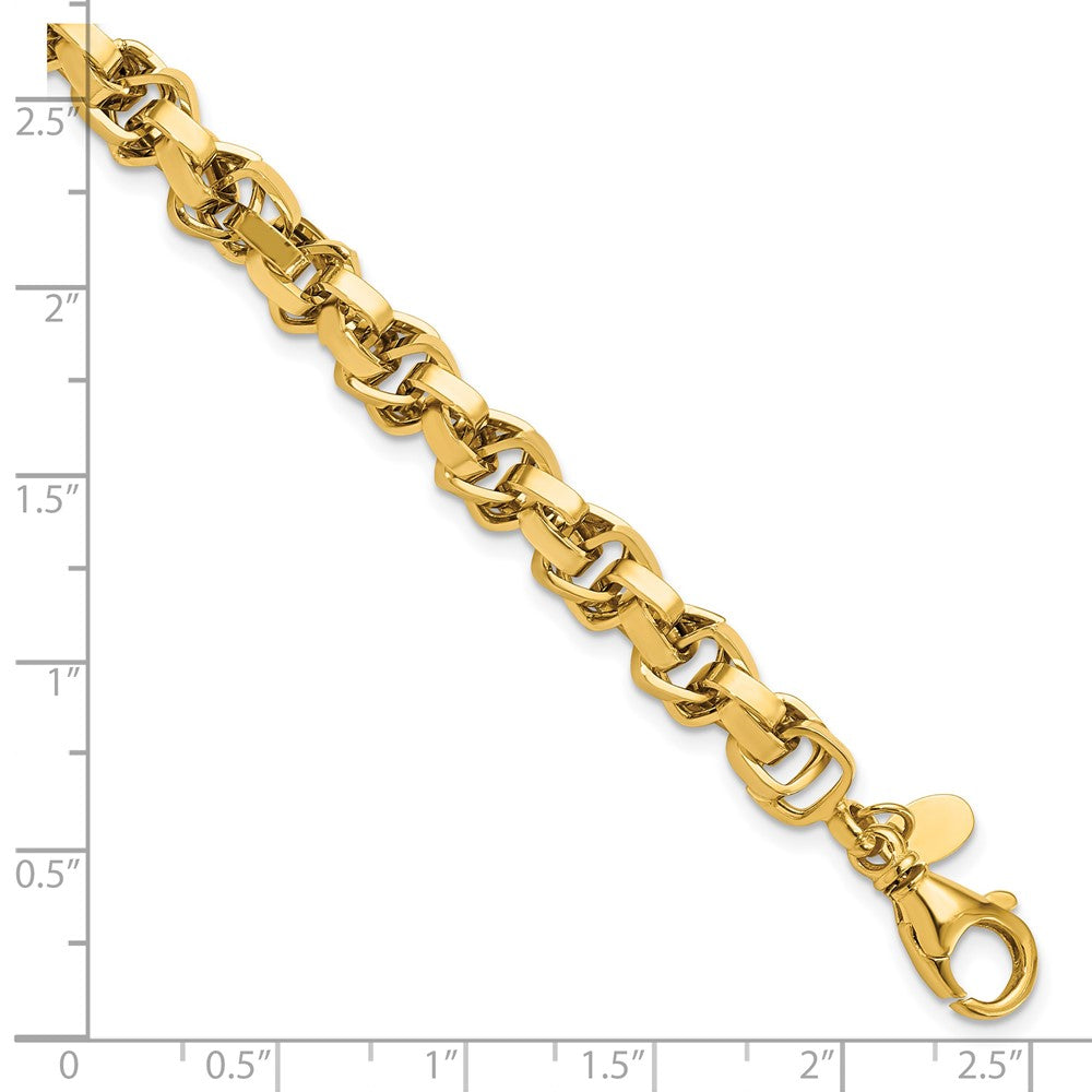 14K Gelbgold Poliert Glieder Gliederarmband