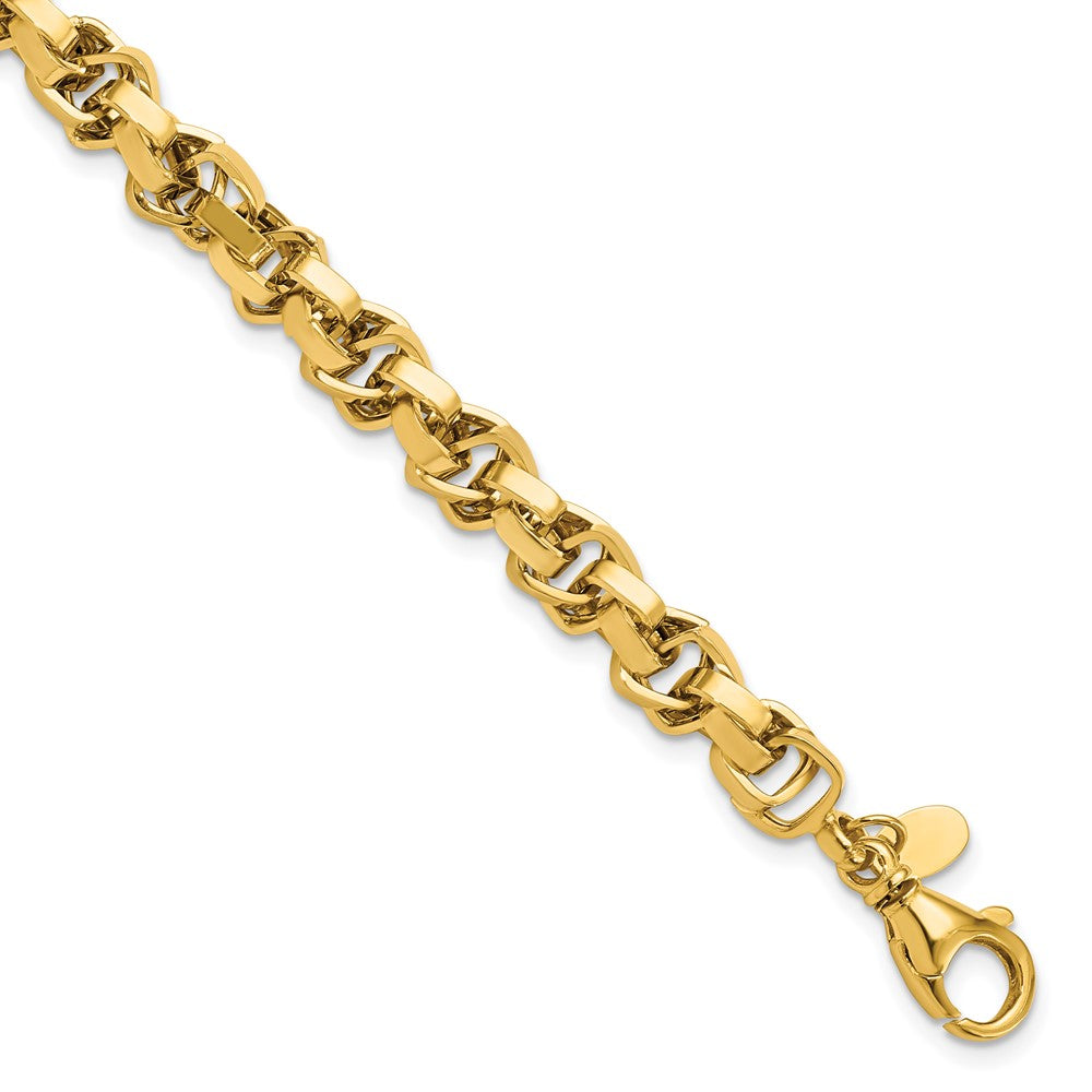14K Gelbgold Poliert Glieder Gliederarmband