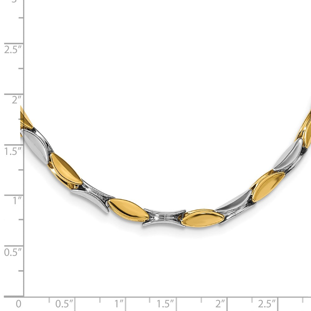 14K Bicolor Poliert Fantasieglieder Halskette