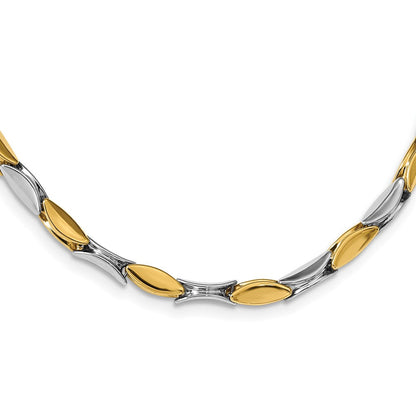 14K Bicolor Poliert Fantasieglieder Halskette