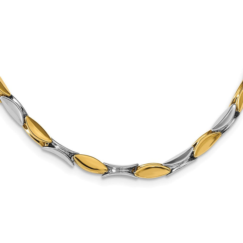 14K Bicolor Poliert Fantasieglieder Halskette