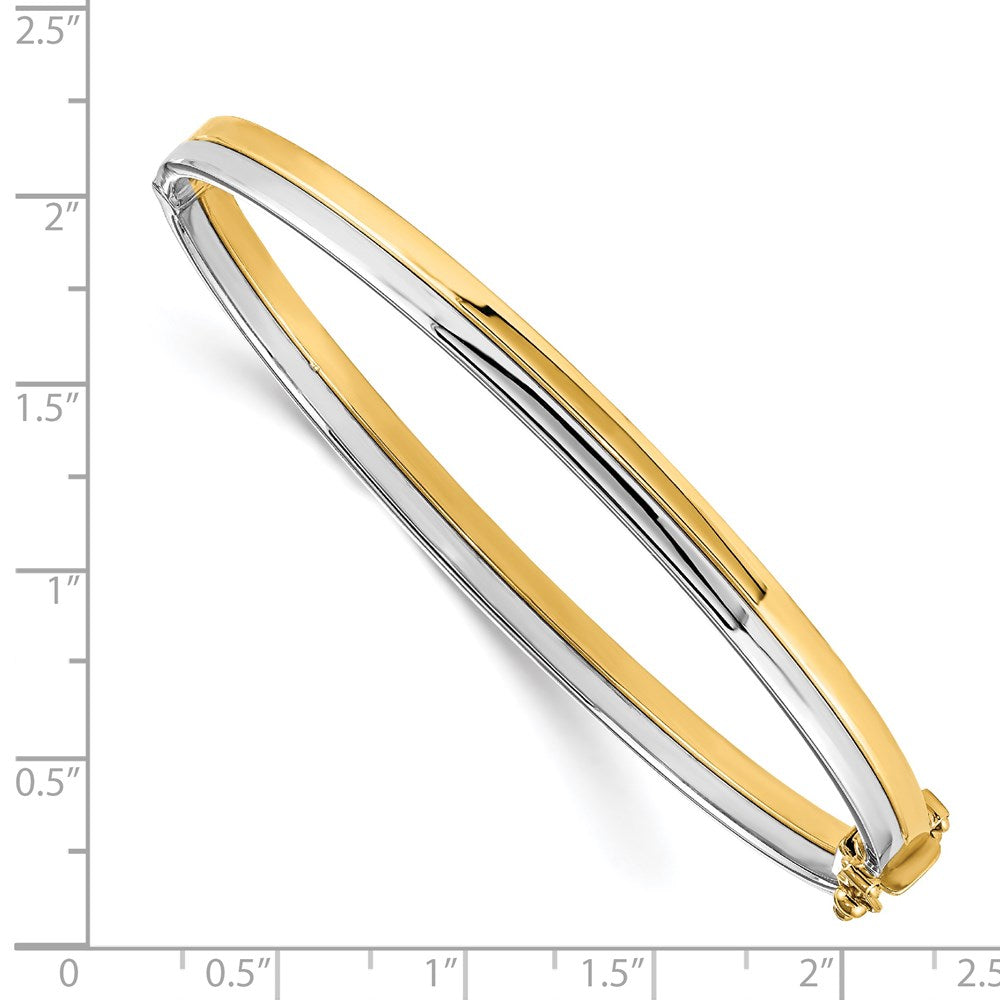 14K Gelb & Rhodium Bicolor Poliert Klappbar Armreif