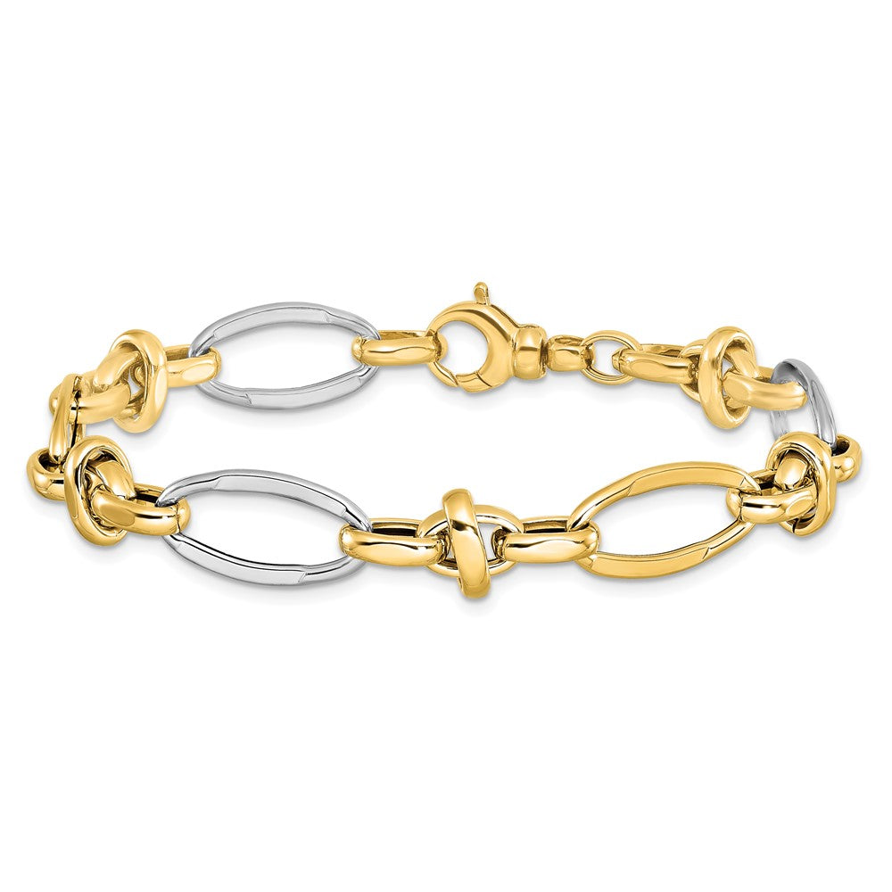14K Bicolor Poliert Fantasieglieder Gliederarmband