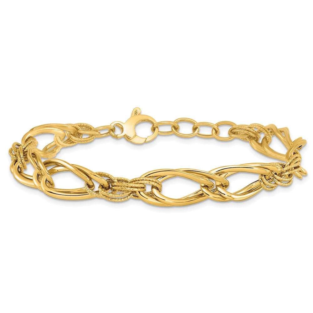 8 Zoll 14K Poliert Fantasieglieder Armband