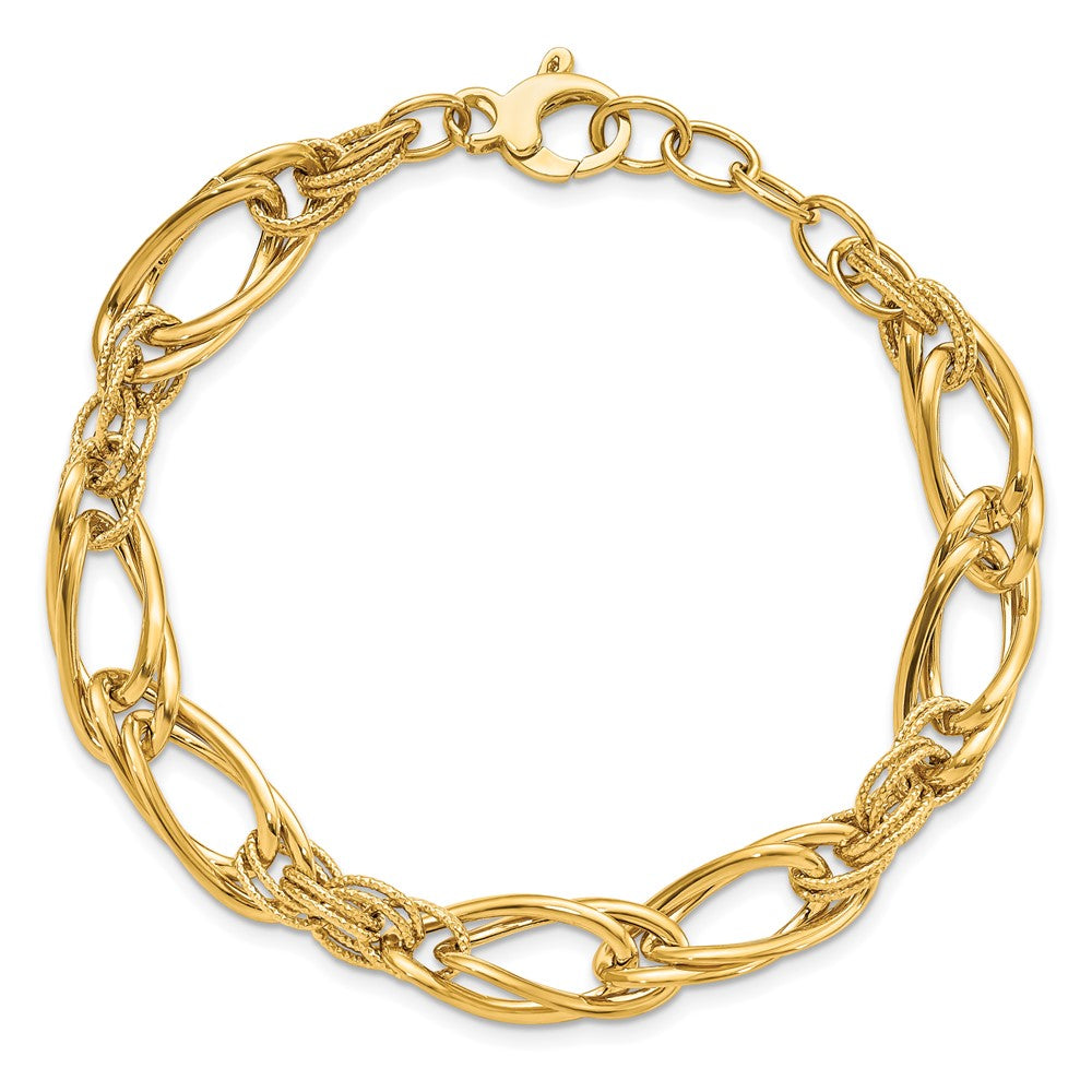 8 Zoll 14K Poliert Fantasieglieder Armband