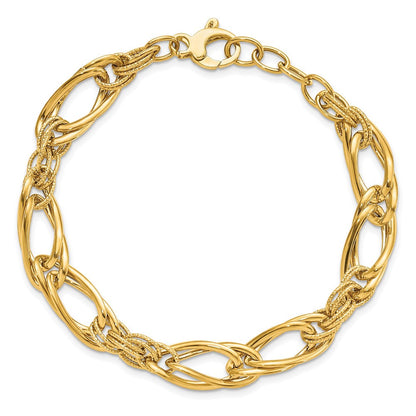 8 Zoll 14K Poliert Fantasieglieder Armband
