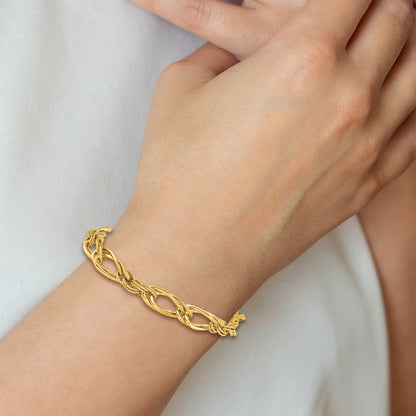 8 Zoll 14K Poliert Fantasieglieder Armband