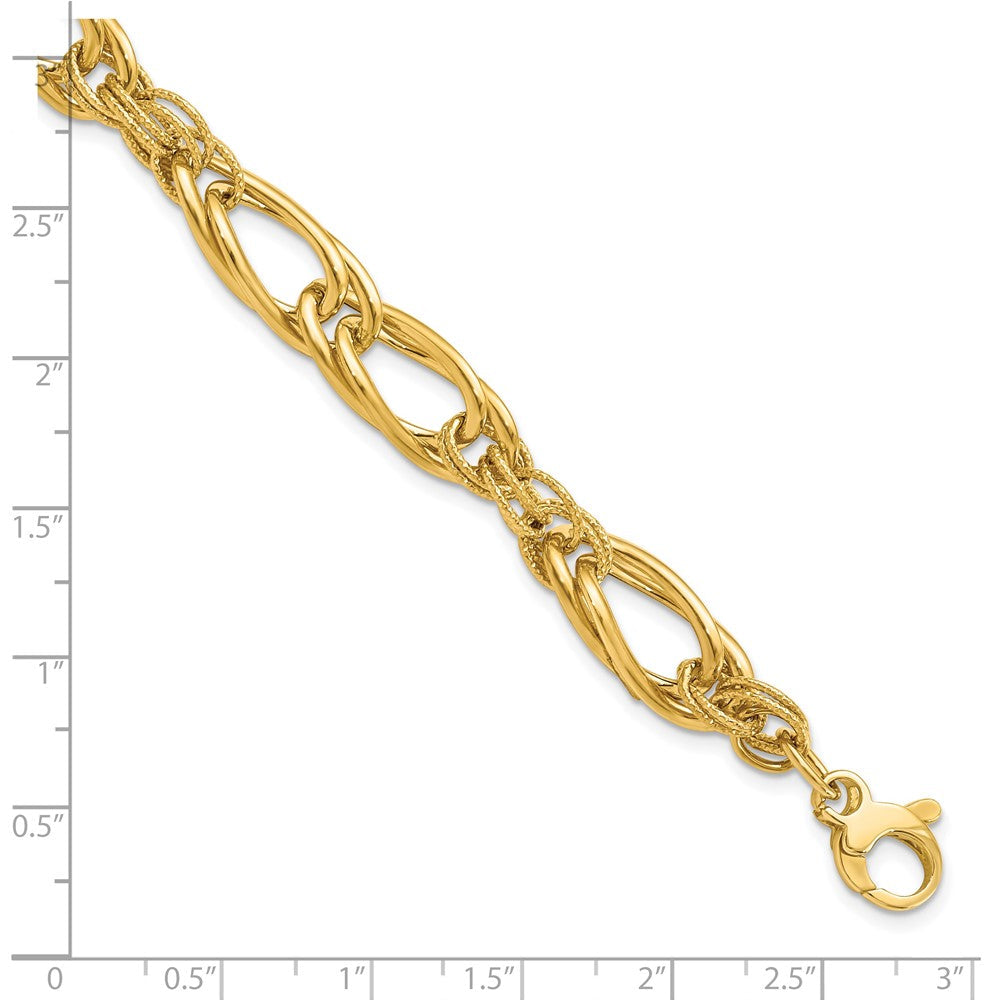8 Zoll 14K Poliert Fantasieglieder Armband