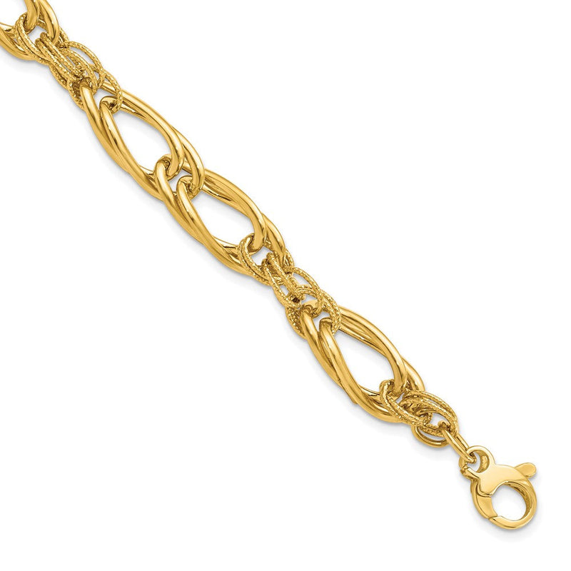 8 Zoll 14K Poliert Fantasieglieder Armband