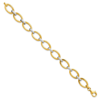 7.25 Zoll 14K Bicolor Poliert Glieder Armband