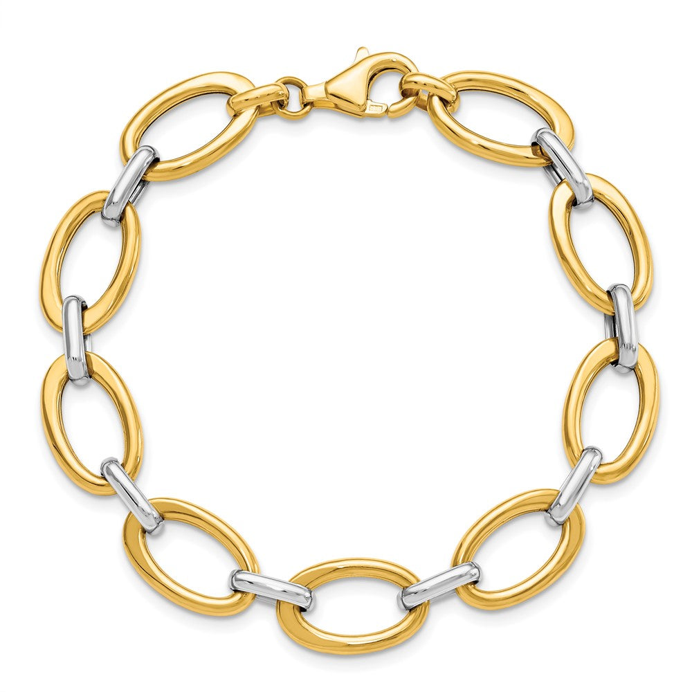 7.25 Zoll 14K Bicolor Poliert Glieder Armband