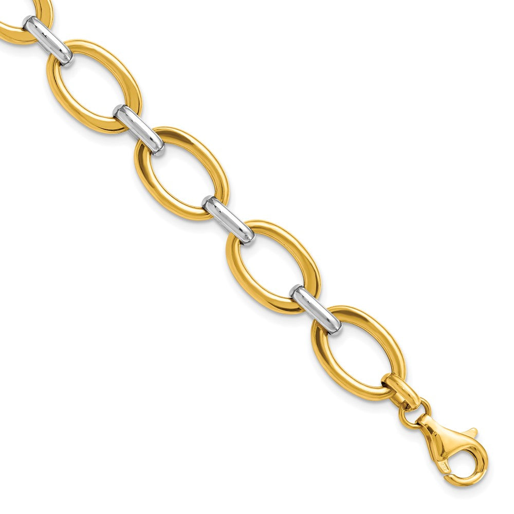 7.25 Zoll 14K Bicolor Poliert Glieder Armband