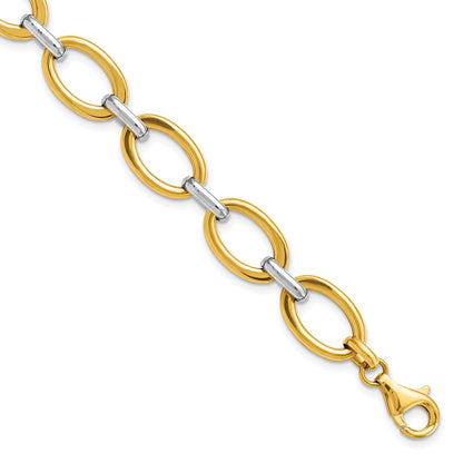 7.25 Zoll 14K Bicolor Poliert Glieder Armband