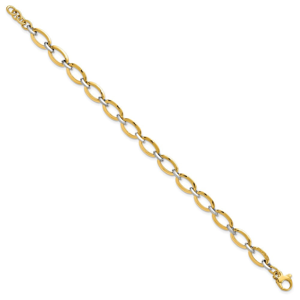 14K Bicolor Poliert Mit.5 Zoll Verlängerung. Armband