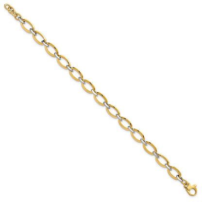 14K Bicolor Poliert Mit.5 Zoll Verlängerung. Armband