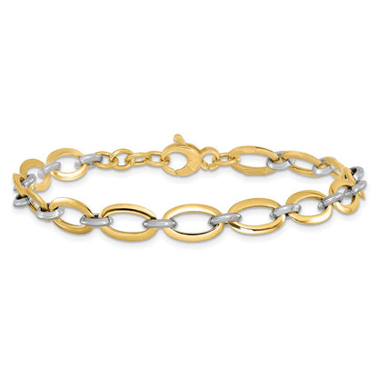 14K Bicolor Poliert Mit.5 Zoll Verlängerung. Armband