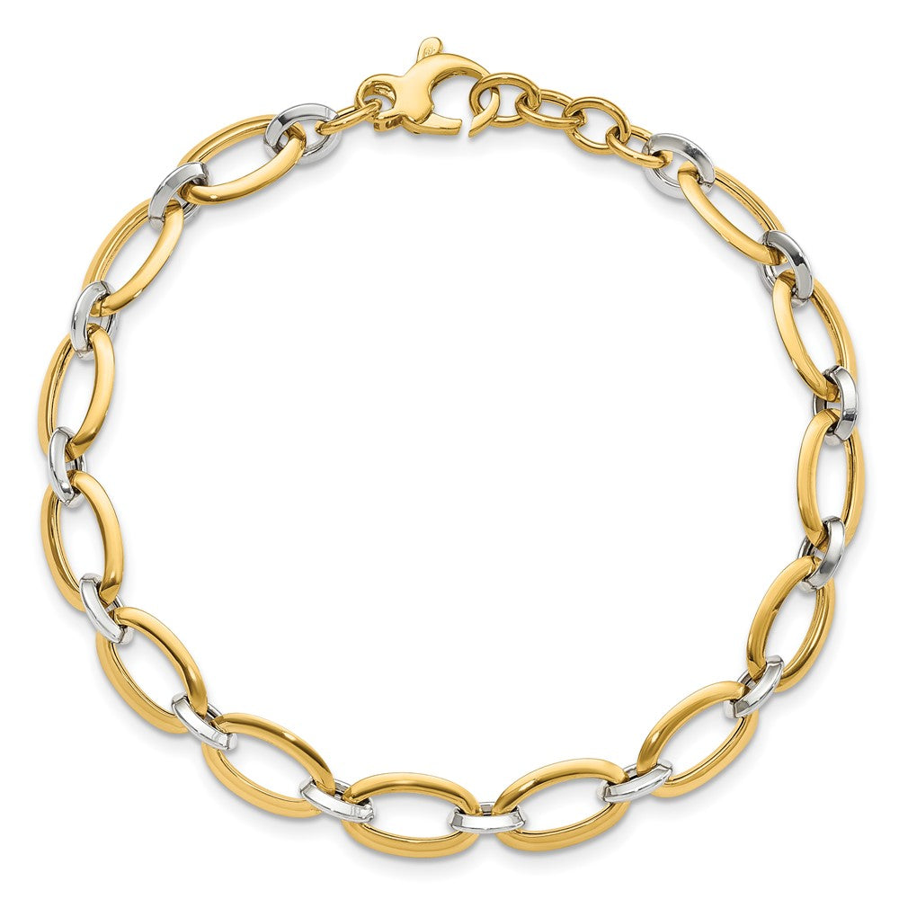 14K Bicolor Poliert Mit.5 Zoll Verlängerung. Armband