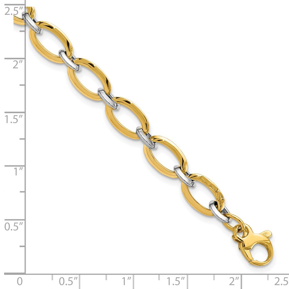 14K Bicolor Poliert Mit.5 Zoll Verlängerung. Armband