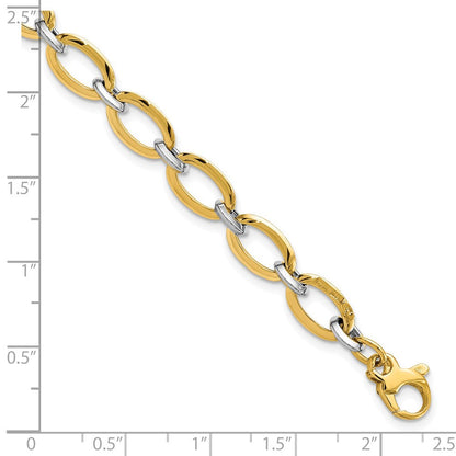 14K Bicolor Poliert Mit.5 Zoll Verlängerung. Armband
