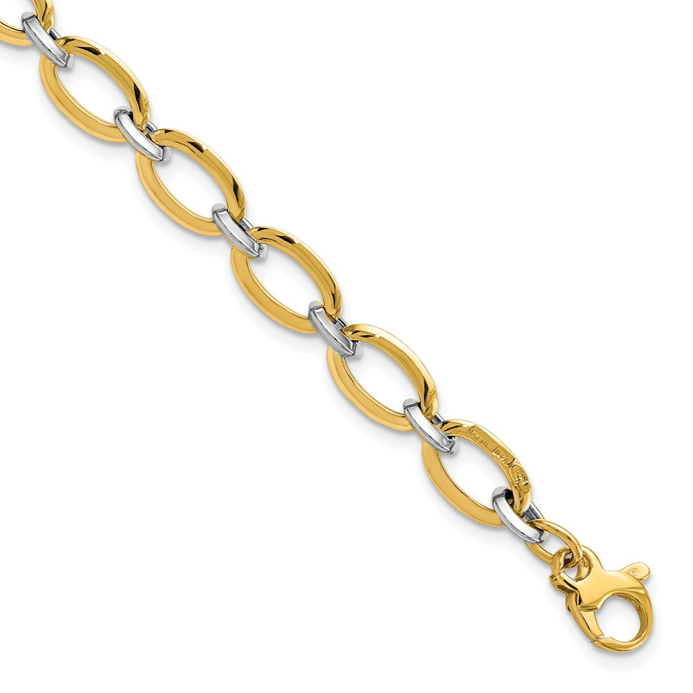 14K Bicolor Poliert Mit.5 Zoll Verlängerung. Armband