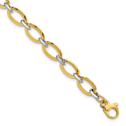 14K Bicolor Poliert Mit.5 Zoll Verlängerung. Armband