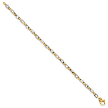 14K Bicolor Poliert Diamantiert Armband