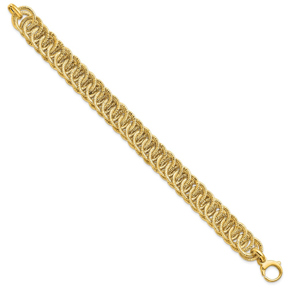 14K Gelbgold Poliert Diamantiert Wendbar Armband