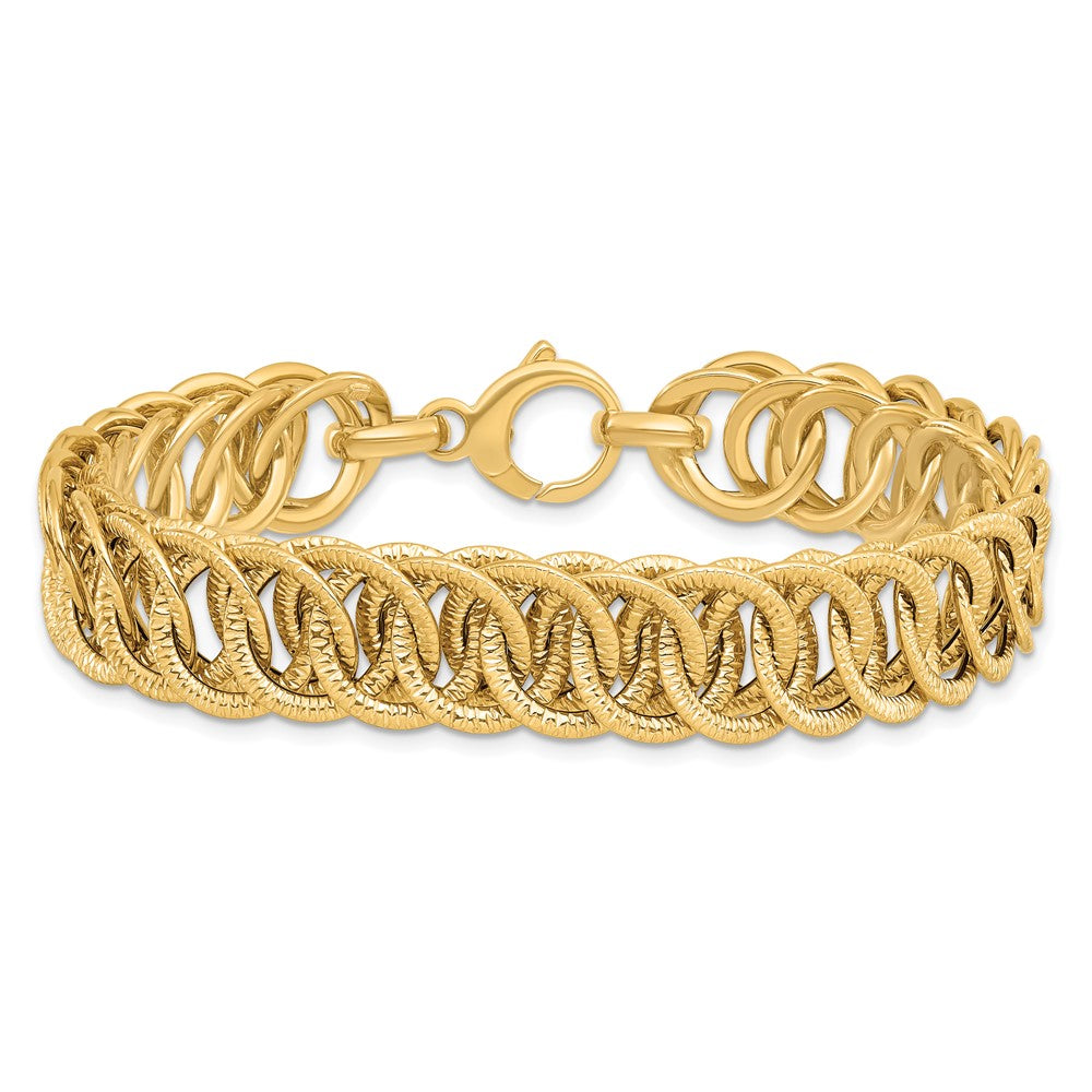 14K Gelbgold Poliert Diamantiert Wendbar Armband