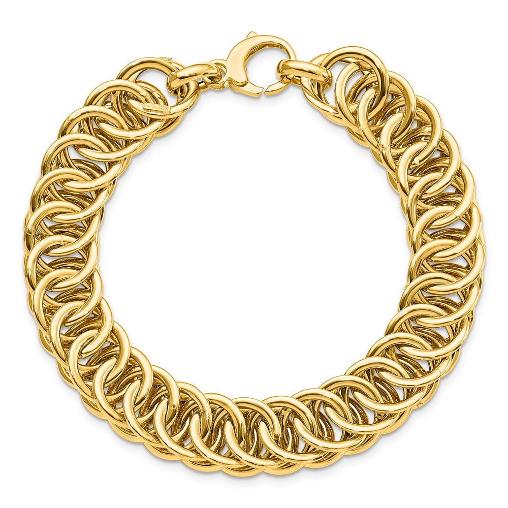14K Gelbgold Poliert Diamantiert Wendbar Armband