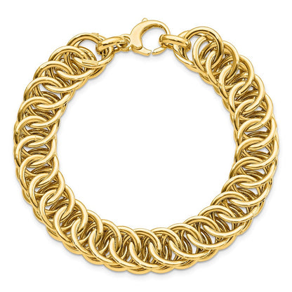 14K Gelbgold Poliert Diamantiert Wendbar Armband