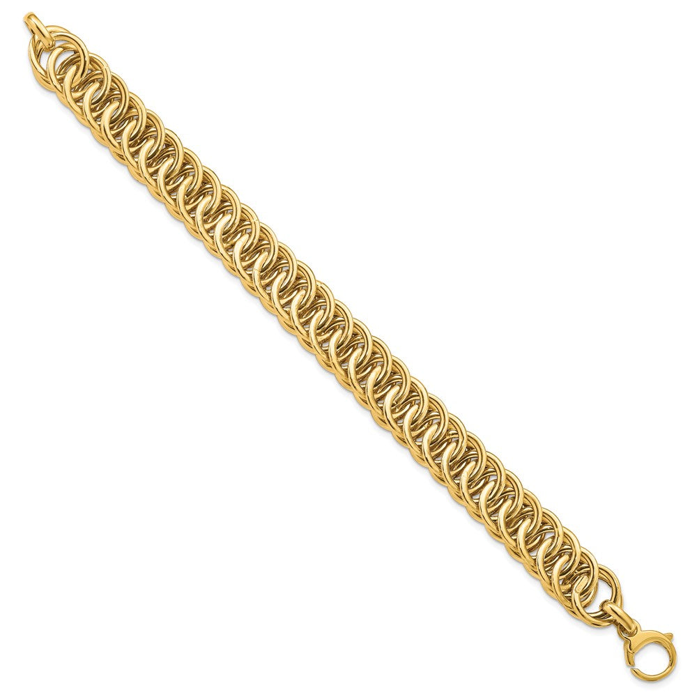 14K Gelbgold Poliert Diamantiert Wendbar Armband