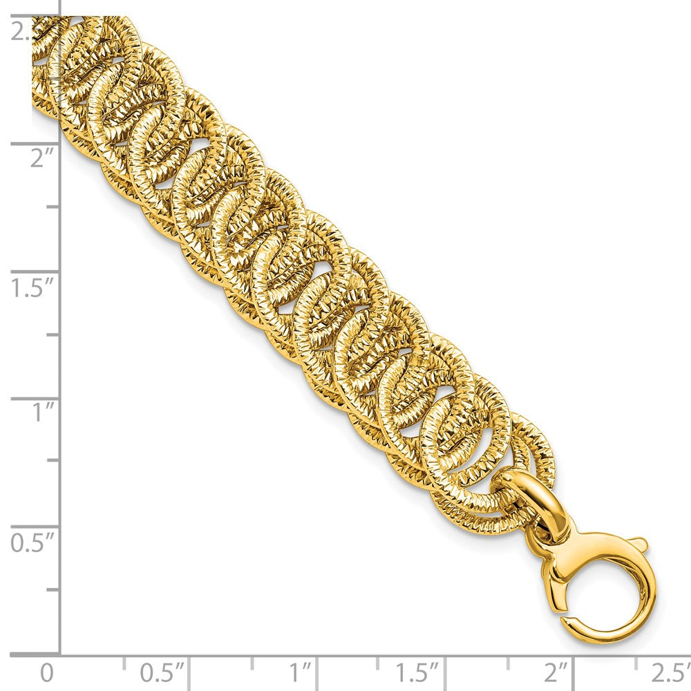 14K Gelbgold Poliert Diamantiert Wendbar Armband