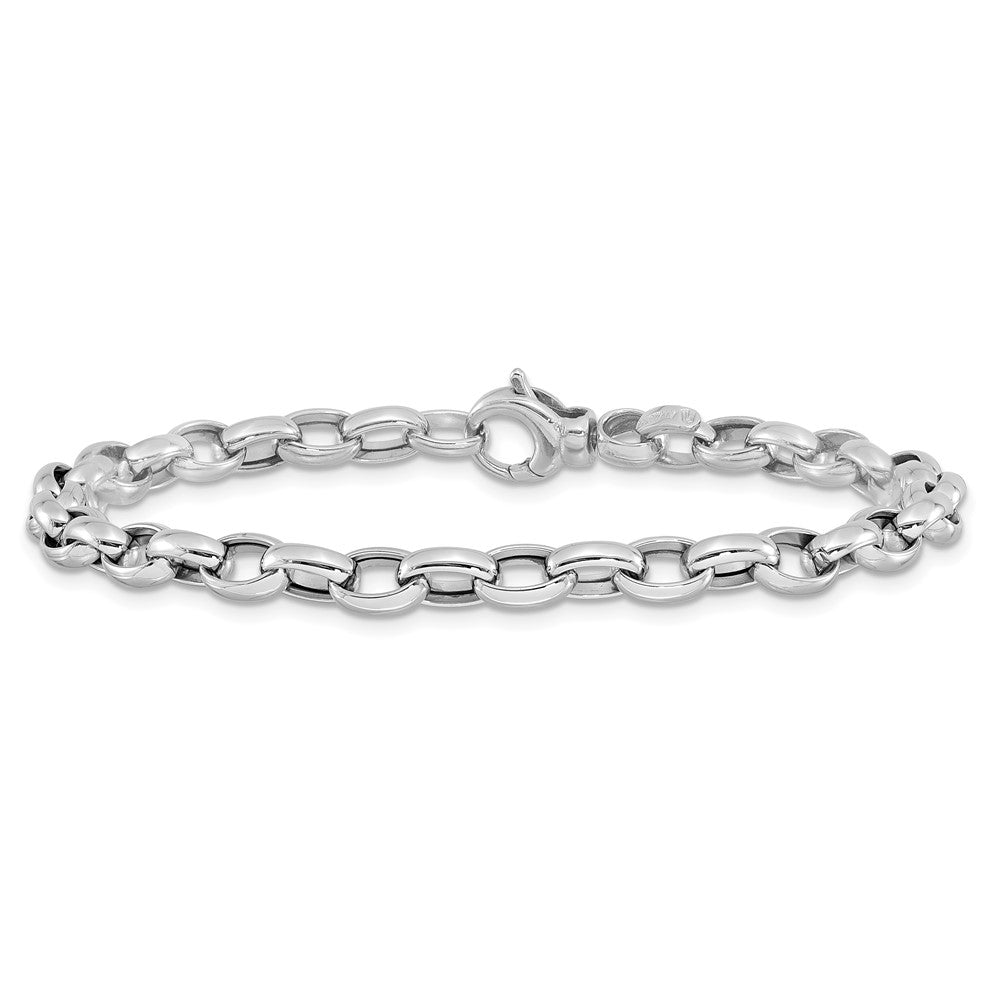 14K Weißgold Poliert Fantasieglieder Armband