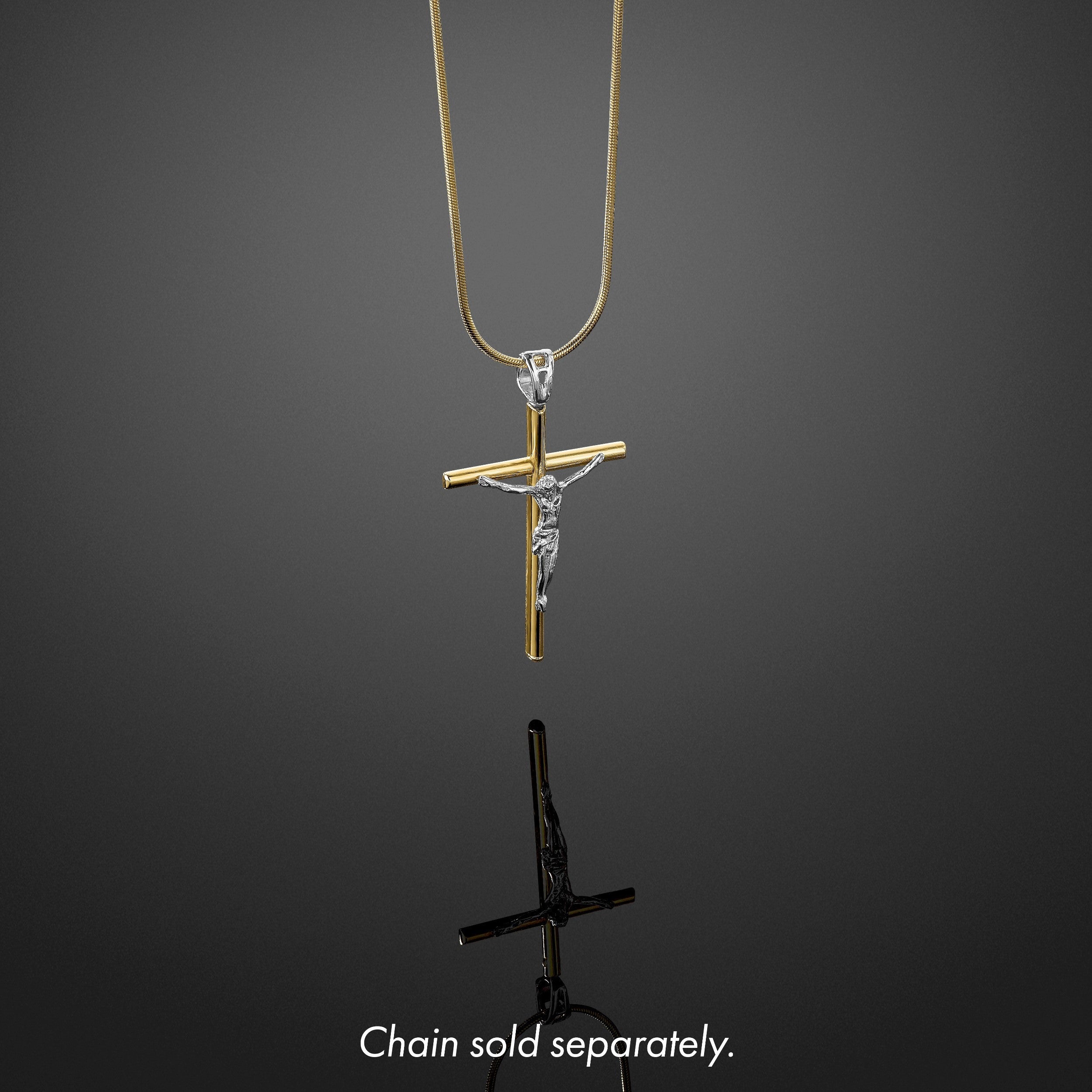 14K Bicolor Kruzifix Anhänger